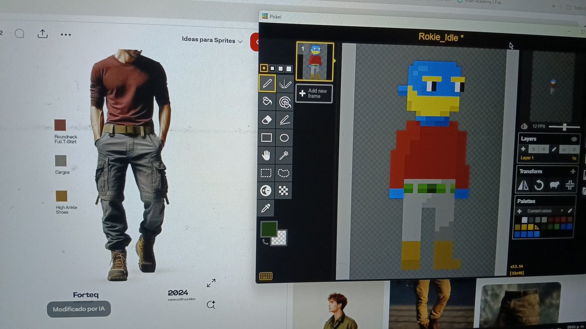 Zorro8251's tweet image. Bueno hice otro avance aunque dije antes que ya no lo haría :v
Esta vez es el diseño de Rokie, posiblemente me voy a centrar hasta el próximo avance en su animación de movimiento y detalles en la sombra.
#indiedev #indiegame #pixelart #piskel #art.