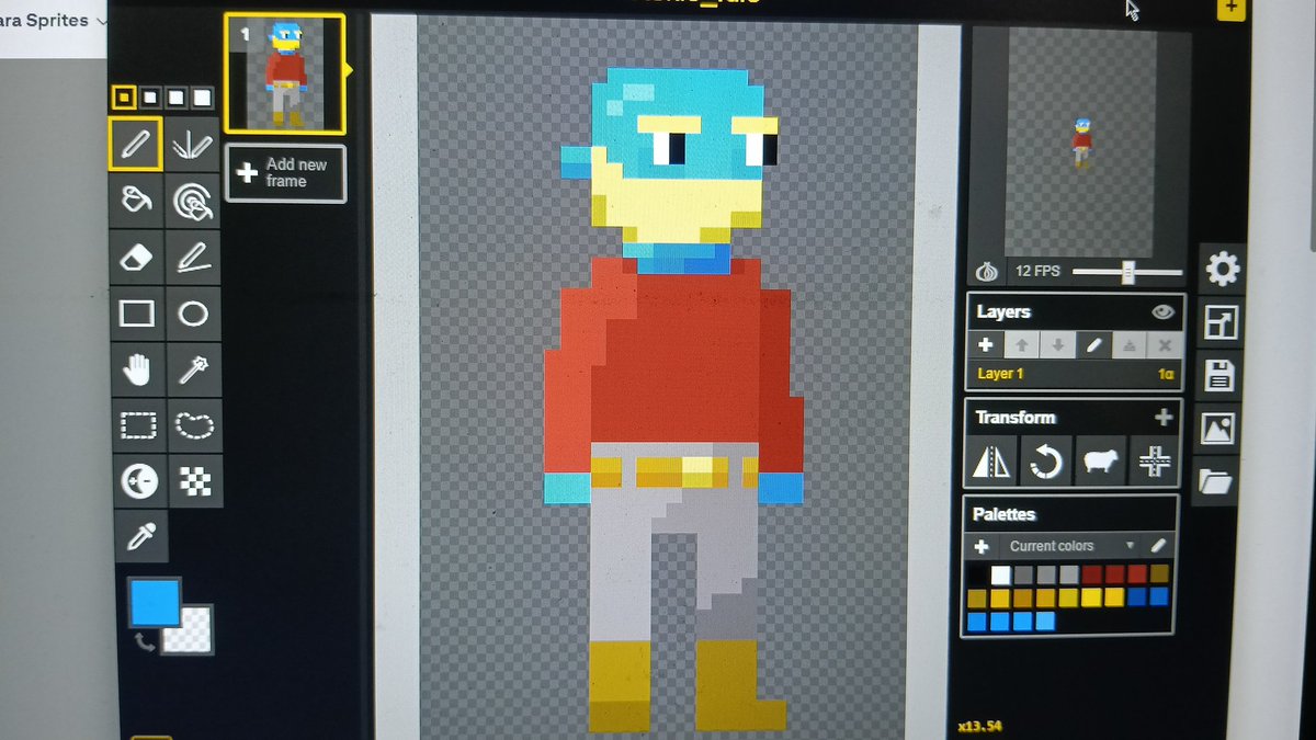 Zorro8251's tweet image. Bueno hice otro avance aunque dije antes que ya no lo haría :v
Esta vez es el diseño de Rokie, posiblemente me voy a centrar hasta el próximo avance en su animación de movimiento y detalles en la sombra.
#indiedev #indiegame #pixelart #piskel #art.