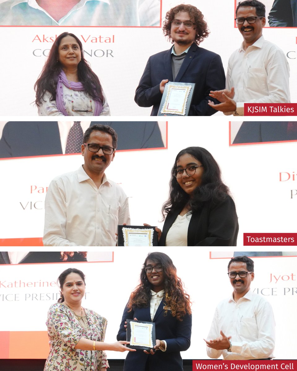 kjsimofficial's tweet image. The event recognised their leadership, dedication and impact in driving student initiatives while strengthening the Institute’s collaborative and dynamic ecosystem. 🎓

(@Somaiya_SVU)

#StudentLeadership #ExperientialLearning #FelicitationCeremony