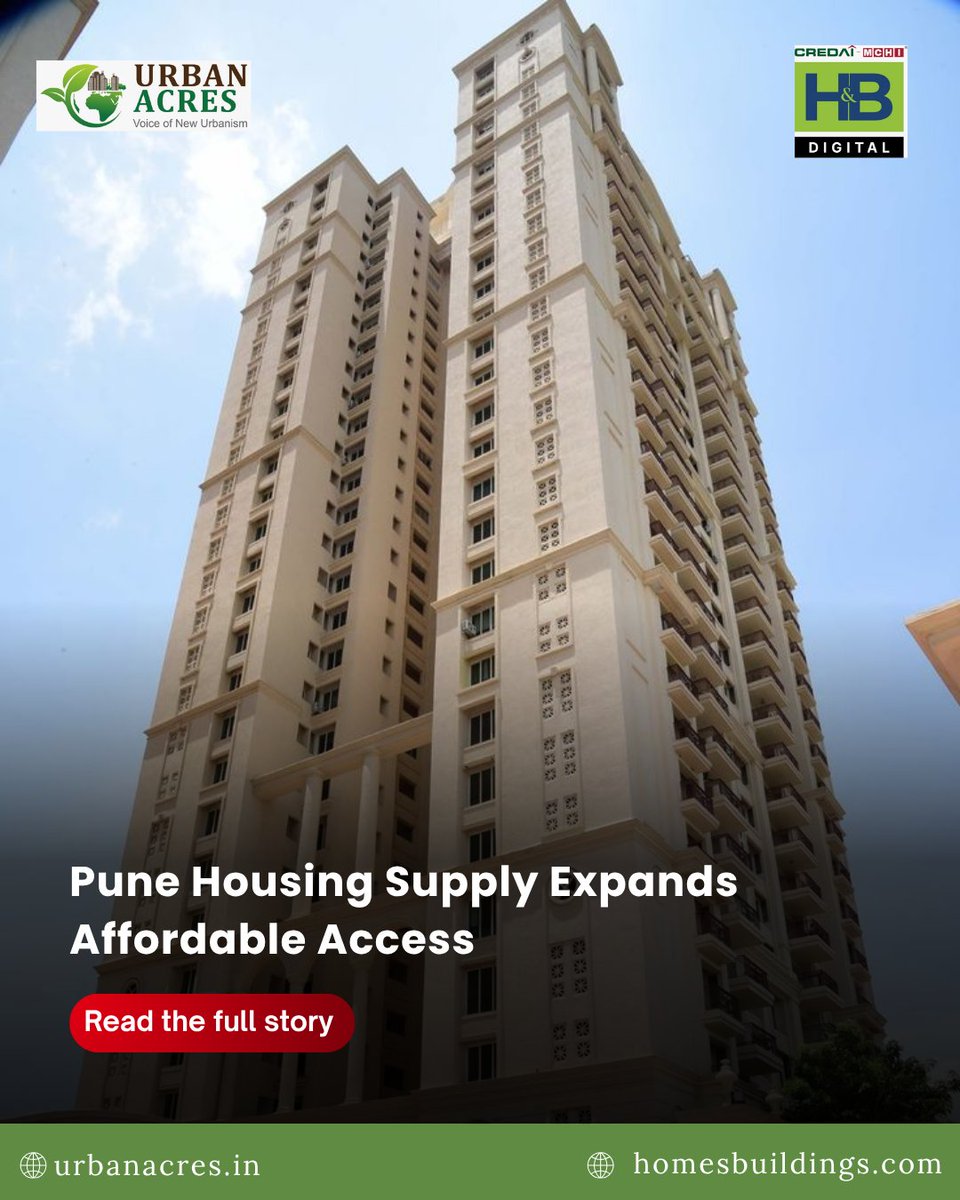 HandB_magazine's tweet image. Pune’s release of 295 state-backed apartments under a first-come, first-served model aims to expand affordable housing access while addressing unsold inventory and persistent urban affordability gaps.

Read more : homesbuildings.com/mhada-pune-exp…

#Pune #Housing #Affordable #Homes