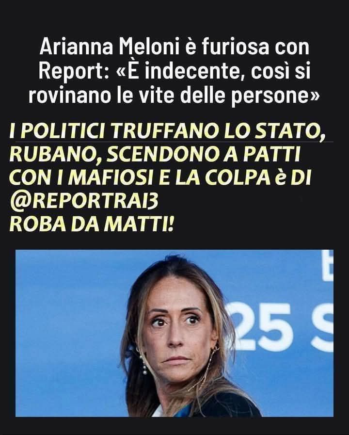 Quindi la colpa non è di chi delinque ma di chi scopre i delinquenti. Sosteniamo sempre #ReportRai3