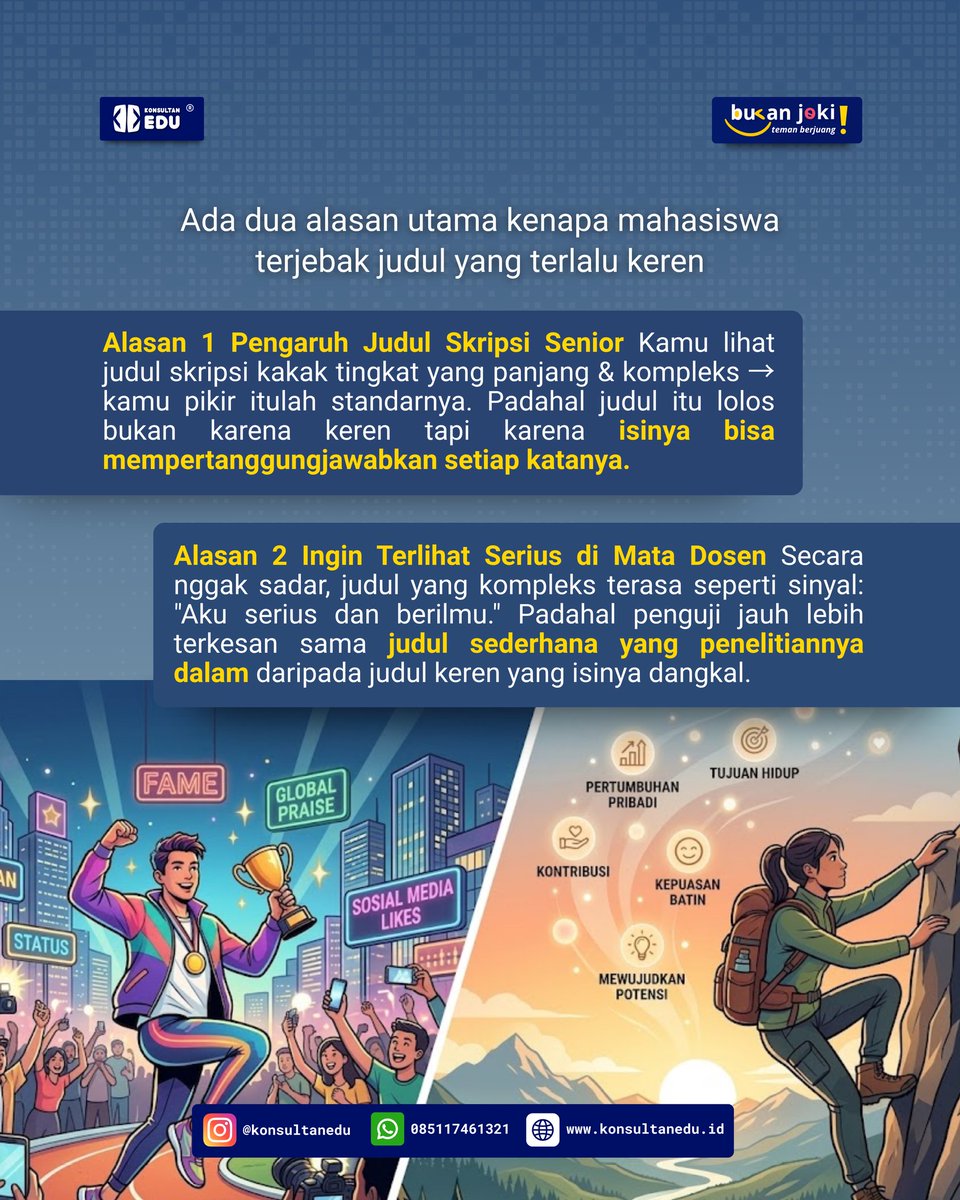Konsultanedu's tweet photo. Alasan dari Mindu sih karena kurangan data, makanya sebelum nyusun judul, pastikan data penelitiannya memadahi biar nggak jadi bumerang. 🫡

Selengkapnya bisa cek di postingan ini ya gaisss! 😉 https://t.co/GSmwJoLrKk
