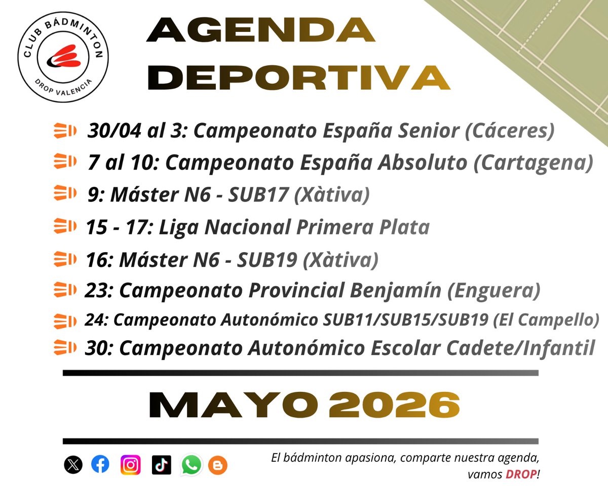 BADMINTON DROP VALENCIA tweet media