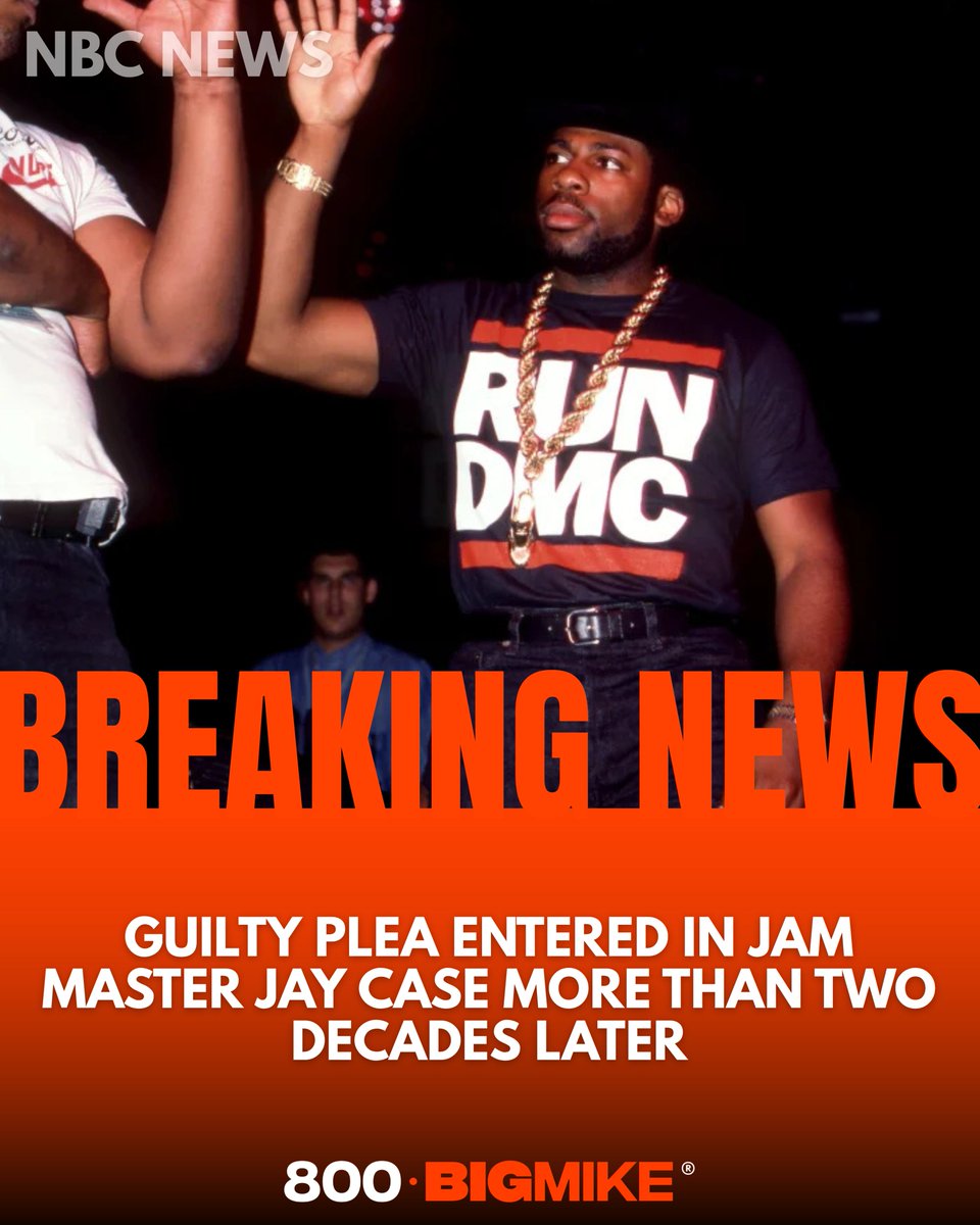 Bigcasemike's tweet image. A man admitted his role in the 2002 killing of Run-DMC’s Jam Master Jay, telling a federal court he helped facilitate the ambush at a Queens recording studio knowing a gun would be used.

800BIGMIKE.COM | 800-BIGMIKE®
Source: NBC News

#dailynews #nbcnews #800bigmike