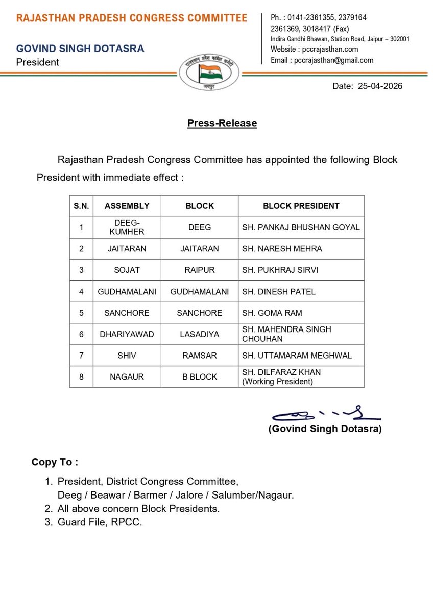 Rajasthan PCC tweet media