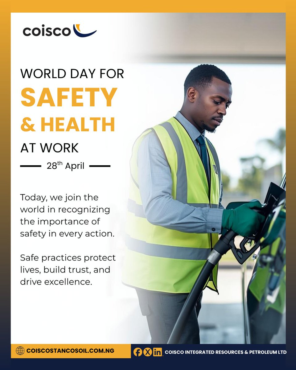coiscopetltd's tweet photo. Today, we recognize the importance of safety in every action.
Safe practices protect lives, build trust, and drive excellence.
#WorldSafetyDay #SafetyFirst #Coisco https://t.co/u7DwbmXCat