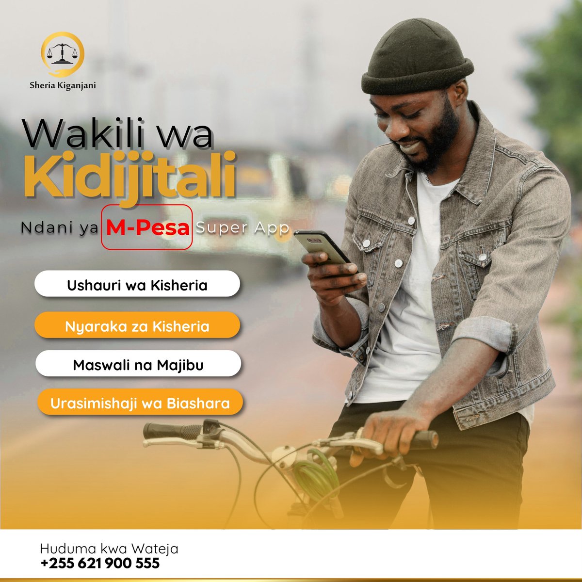 SheriaKiganjani's tweet photo. Zifuatazo ni huduma Sheria Kiganjani zinazopatikana ndani ya M-Pesa Super App.
✅ Ushauri wa Kisheria
✅ Nyaraka za Kisheria
✅ Urasimishaji wa Biashara
✅ Maswali na Majibu
@VodacomTanzania
#sheriakiganjaniapp #sheriakiganjani #mpesa #vodacomplc #partnership https://t.co/yGgmRXe2K9