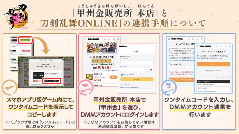 2/2) 「甲州金販売所 本店」はWEBページ上で『刀剣乱舞ONLINE』の