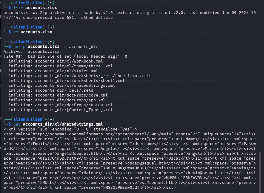 al1enr00t's tweet image. SMB share "Accounting Department" readable with guest creds. accounts.xlsx = Angela, Oscar, Kevin, sa  
all with plaintext passwords. 
MSSQLP@ssw0rd! got me SA on SQL Server. 🔑 

#SMB #CredentialHarvesting #InfoSec #EthicalHacking