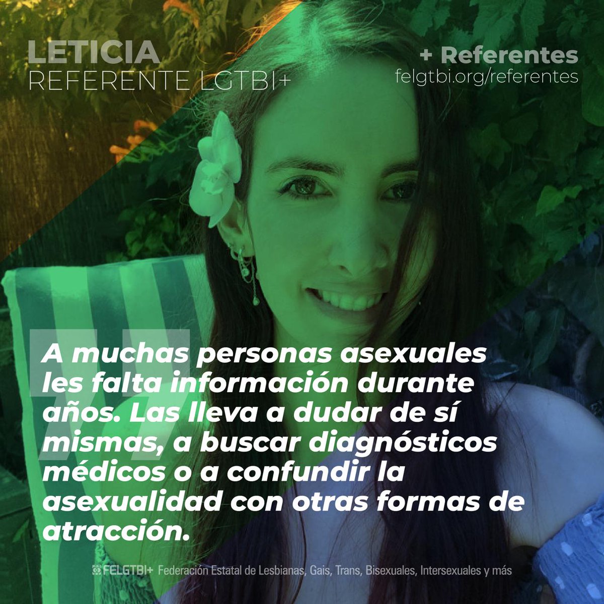 FELGTBI's tweet photo. ✨ Leticia Rey, activista, miembro de la ejecutiva de la FELGTBI+ y asexual, habla de visibilidad, mitos y educación sexual. 

🌈 Reivindica referentes y denuncia las violencias invisibles que genera la desinformación. 

👉🏽 Entrevista en https://t.co/1vV0cRGSgR https://t.co/J69kFFmivK