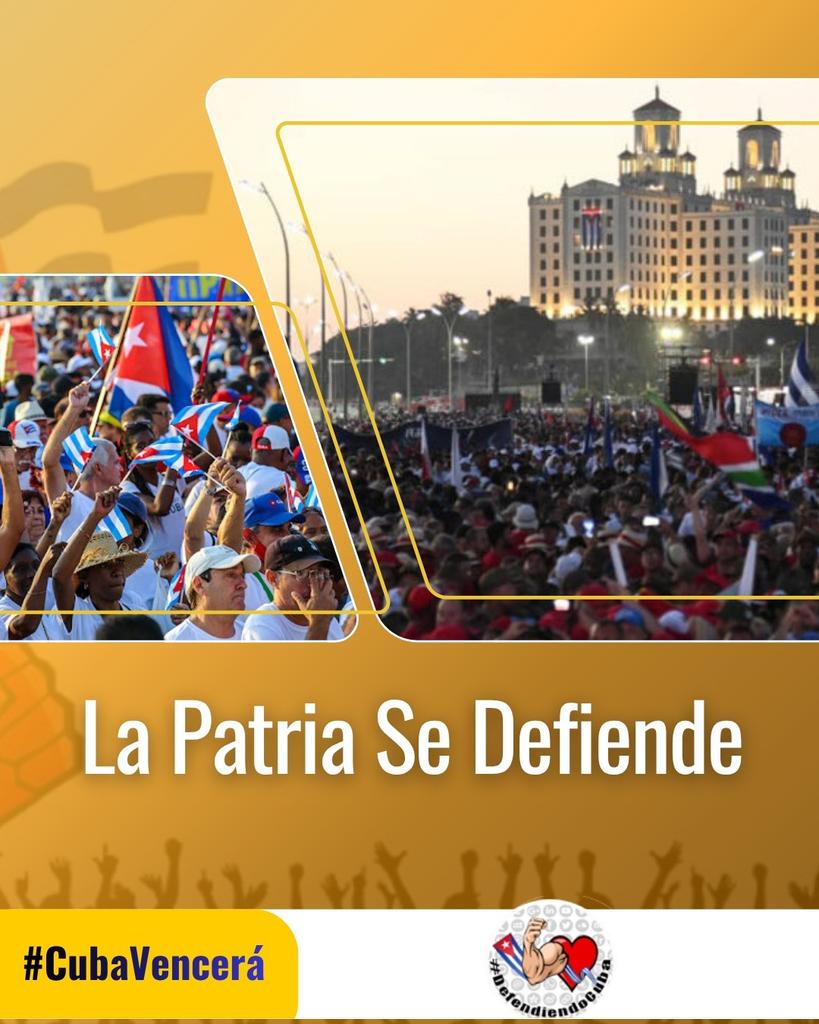 No creemos en amenazas, aquí estamos si decide Washington dar un paso en falso contra nuestra isla. No obstante le recordamos al imperio brutal y prepotente que 👇

‼️#LaPatriaSeDefiende‼️
#DefendiendoCuba🇨🇺💪❤️