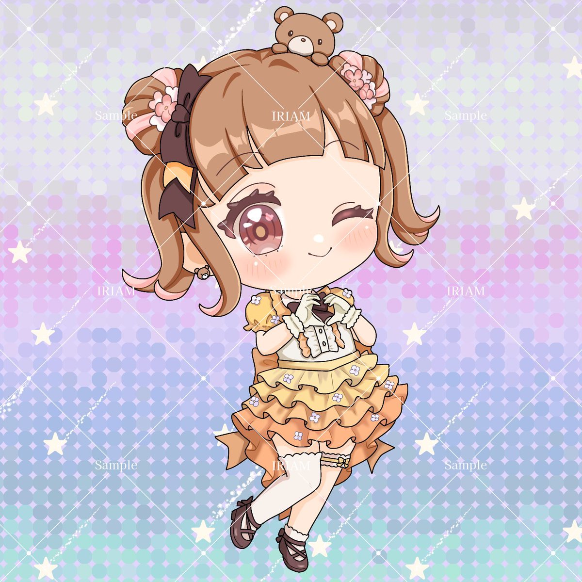 srs_mio_1118's tweet photo. 改めてちゃんとポストします！

バナイベで公開した1枚絵のSDを
立ち絵と同じく
りあら様(#RiaraCat)にお願いしました！

今回もとっても可愛く撮ってもらいました🧡

🫶🏻ポーズもしたかったしマイクも持ちたかったので
とーってもうれしいっ🧸
これも大切にするんだ〜！ https://t.co/FRPlvcRBGm