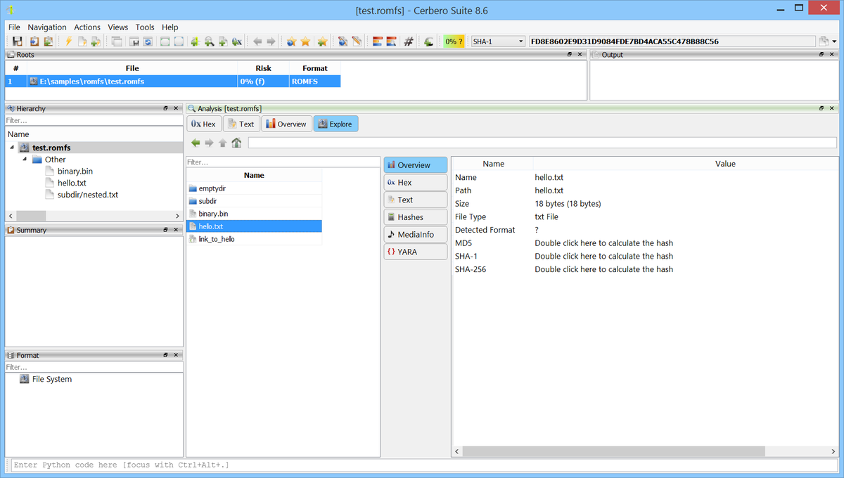 cprofiler's tweet photo. 📦 We are happy to announce support for the ROMFS (ROM File System) format in Cerbero Suite. The new ROMFS Format package lets you browse and extract files from ROMFS images directly within the application. ROMFS is a simple, space-efficient, read-only file system designed for Linux. It was introduced in Linux 2.1.21 as a minimal alternative to ext2 for boot media and embedded devices. ROMFS stores data uncompressed with all on-disk structures in big-endian byte order, resulting in very low overhead and fast read access. ROMFS is commonly found in embedded systems, firmware images, initial RAM file systems (initramfs/initrd), and bootloaders. Its simplicity and small kernel footprint make it a popular choice for resource-constrained environments where read-only access is sufficient. Having native support in Cerbero Suite means analysts can inspect firmware dumps and ROM images encountered during security research, vulnerability assessment, or forensic investigations without needing external tools.