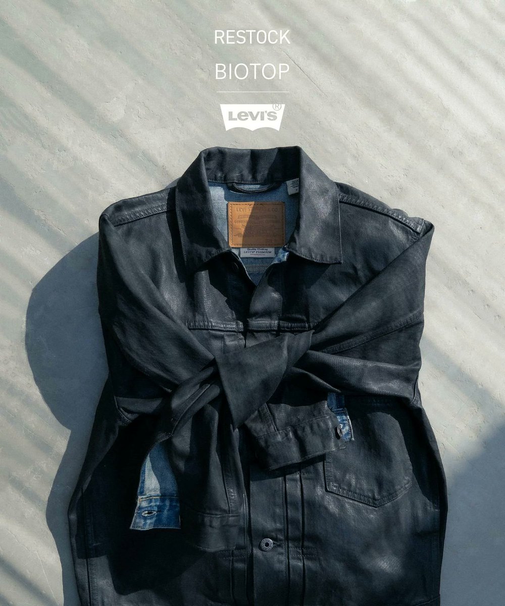 ジャケット・アウター LEVI'S x BIOTOP 26SS Trucker Black M BIOTOP × Levi's® 26SS『TYPE I Trucker Jacket Black Coating』が一部