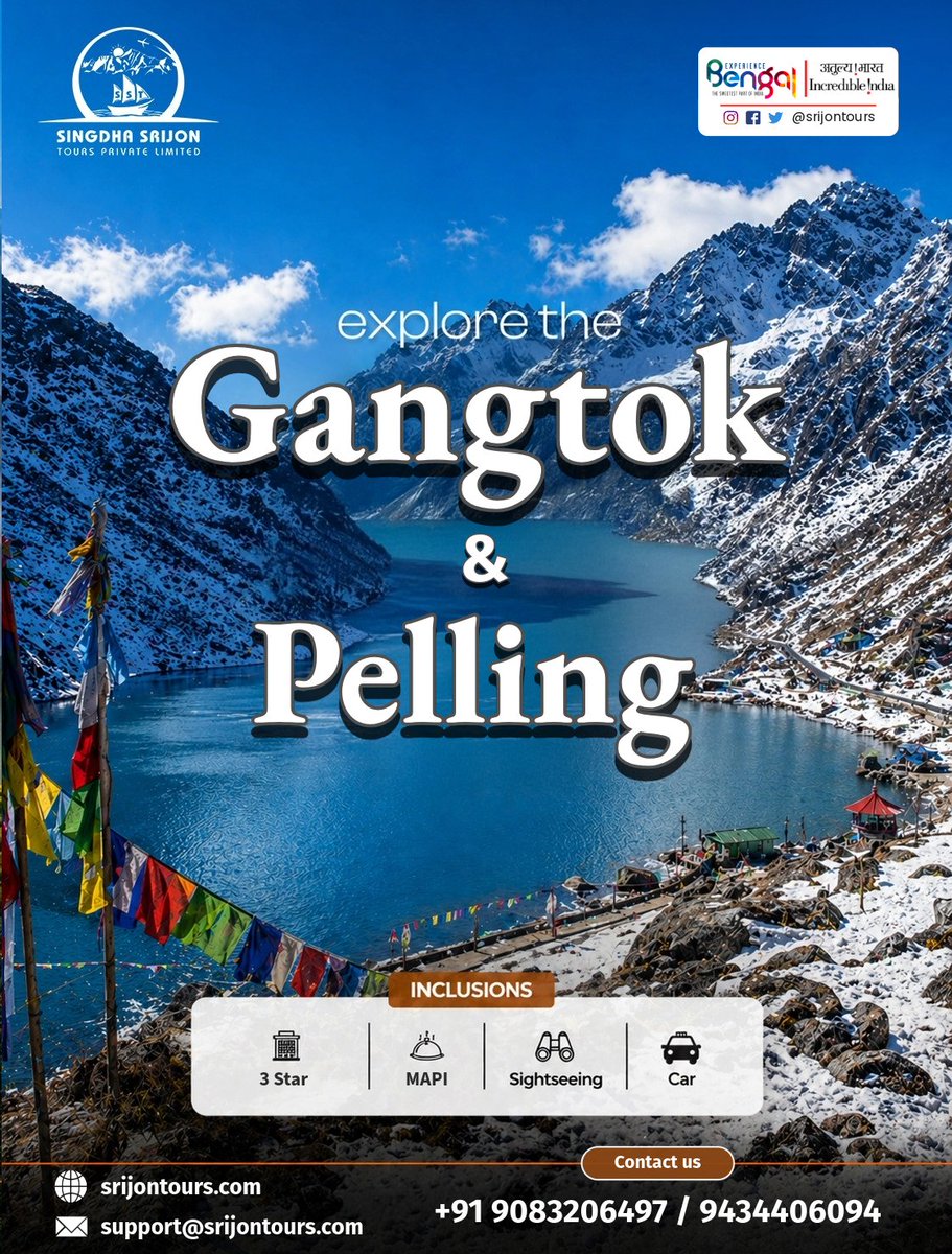 SrijonTours's tweet image. Book your Tour Plan with us now.
Mail at: support@srijontours.com
Visit srijontours.com or
WhatsApp: wa.me/919083206497?t…

#incredibleindia #ExperienceBengal #darjeeling #sikkimtourism #Bhutan #sst #WestBengal #tourism #bhutantourism #bhutantour #Travel