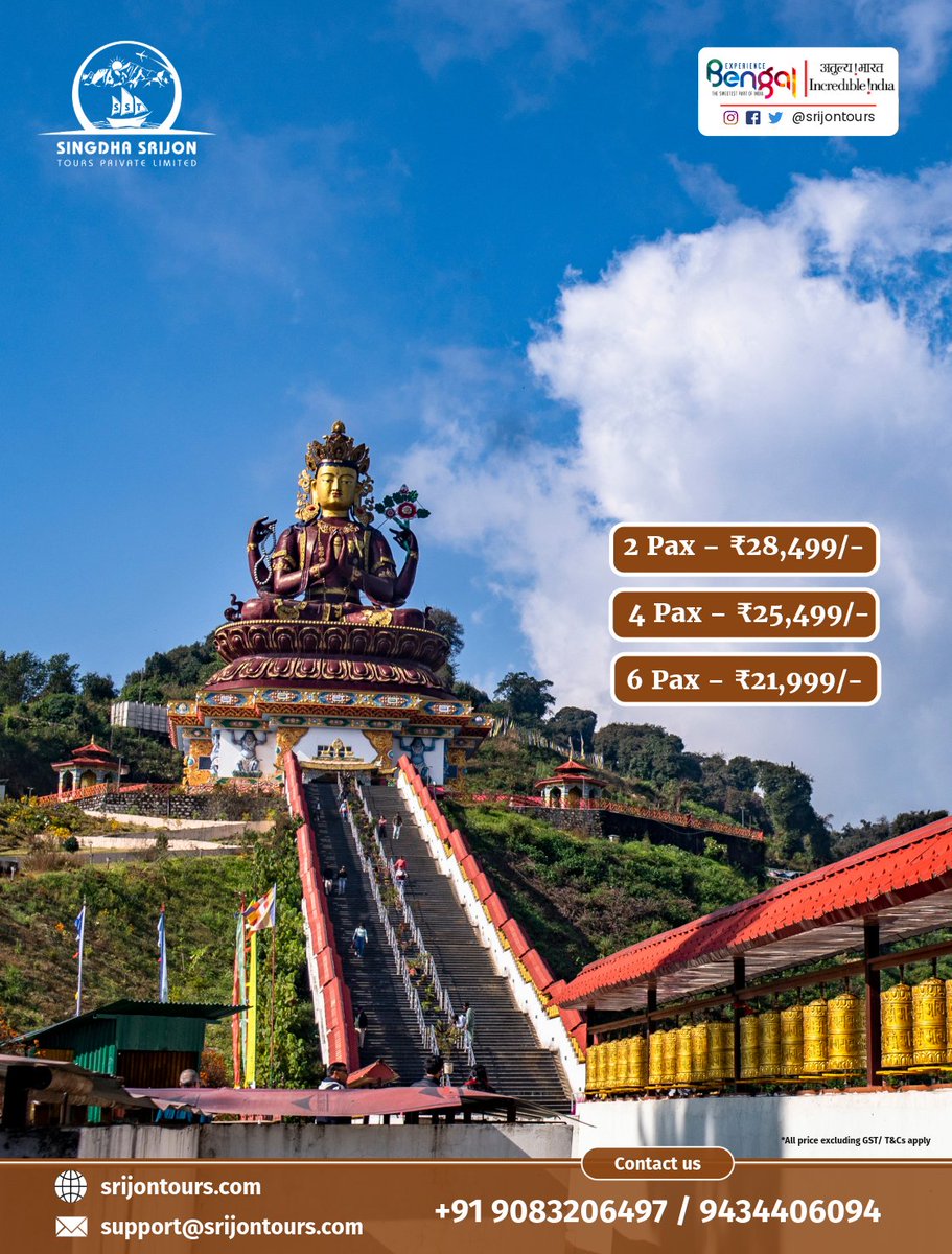 SrijonTours's tweet image. Book your Tour Plan with us now.
Mail at: support@srijontours.com
Visit srijontours.com or
WhatsApp: wa.me/919083206497?t…

#incredibleindia #ExperienceBengal #darjeeling #sikkimtourism #Bhutan #sst #WestBengal #tourism #bhutantourism #bhutantour #Travel
