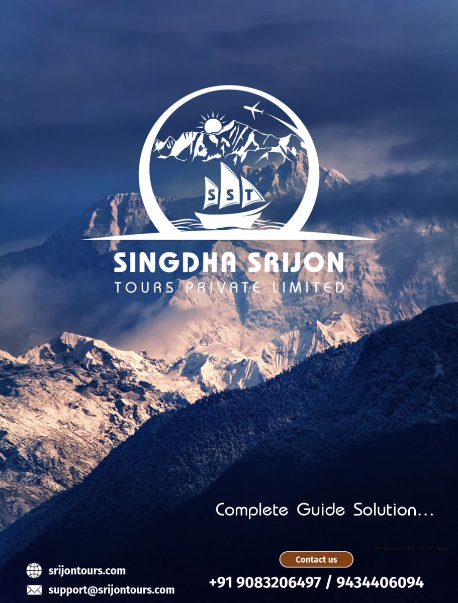 SrijonTours's tweet image. Book your Tour Plan with us now.
Mail at: support@srijontours.com
Visit srijontours.com or
WhatsApp: wa.me/919083206497?t…

#incredibleindia #ExperienceBengal #darjeeling #sikkimtourism #Bhutan #sst #WestBengal #tourism #bhutantourism #bhutantour #Travel