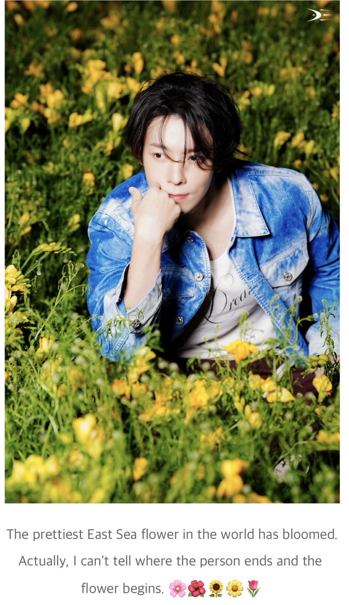 Even in a field of flowers, Donghae is still the prettiest. 🌸🌺🌻🌼🌷

#donghae #동해