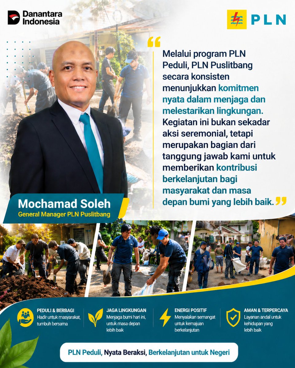 pln_puslitbang's tweet photo. Aksi Nyata untuk Lingkungan &amp; Ketangguhan Bencana 🌱💧

PLN Puslitbang melalui program Tanggung Jawab Sosial dan Lingkungan (TJSL) melaksanakan Program Siaga Bencana di Kelurahan Rawajati, Jakarta Selatan. https://t.co/3UtPTWmVD6
