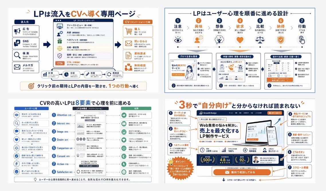 Japanese LP Conversion Infographic Grid