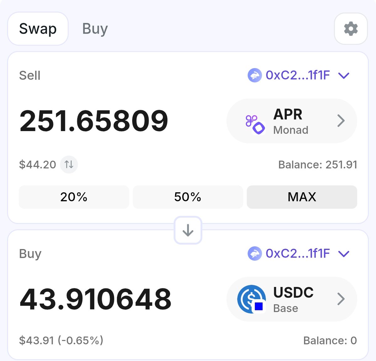 how to claim $40 for free from apriori

go to: claim.apr.]io (remove ])

- connect your wallet used to click apriori

- connect dc

- claim 250+ apr tokens

- go to relay

- swap apr to usdc on base

- deposit to any of the cards

- spend in real life

- enjoy your day
(