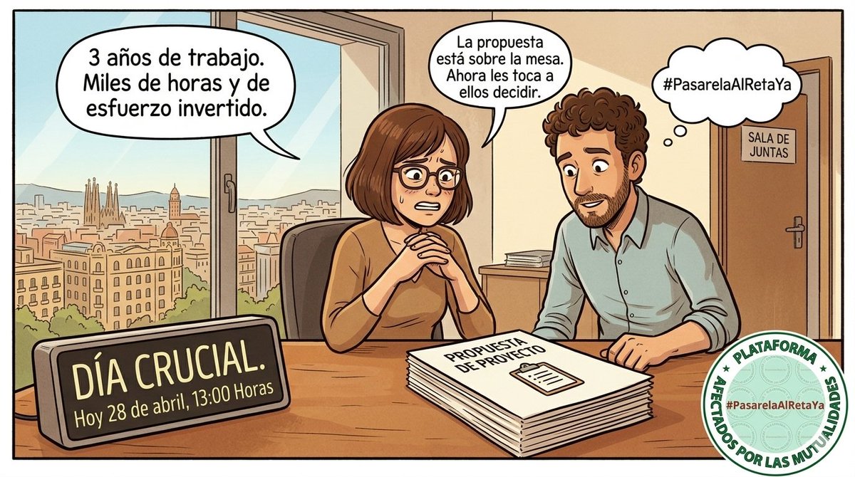 3 años de trabajo. Miles de horas y de esfuerzo invertido.

La propuesta está sobre la mesa.

Ahora les toca a los partidos decidir.

Día crucial. 📋

Hoy 28 abril a las 13 horas. 

<a href="/CristinaValido/">Cristina Valido</a> <a href="/MartinaVelardeG/">Martina Velarde</a>