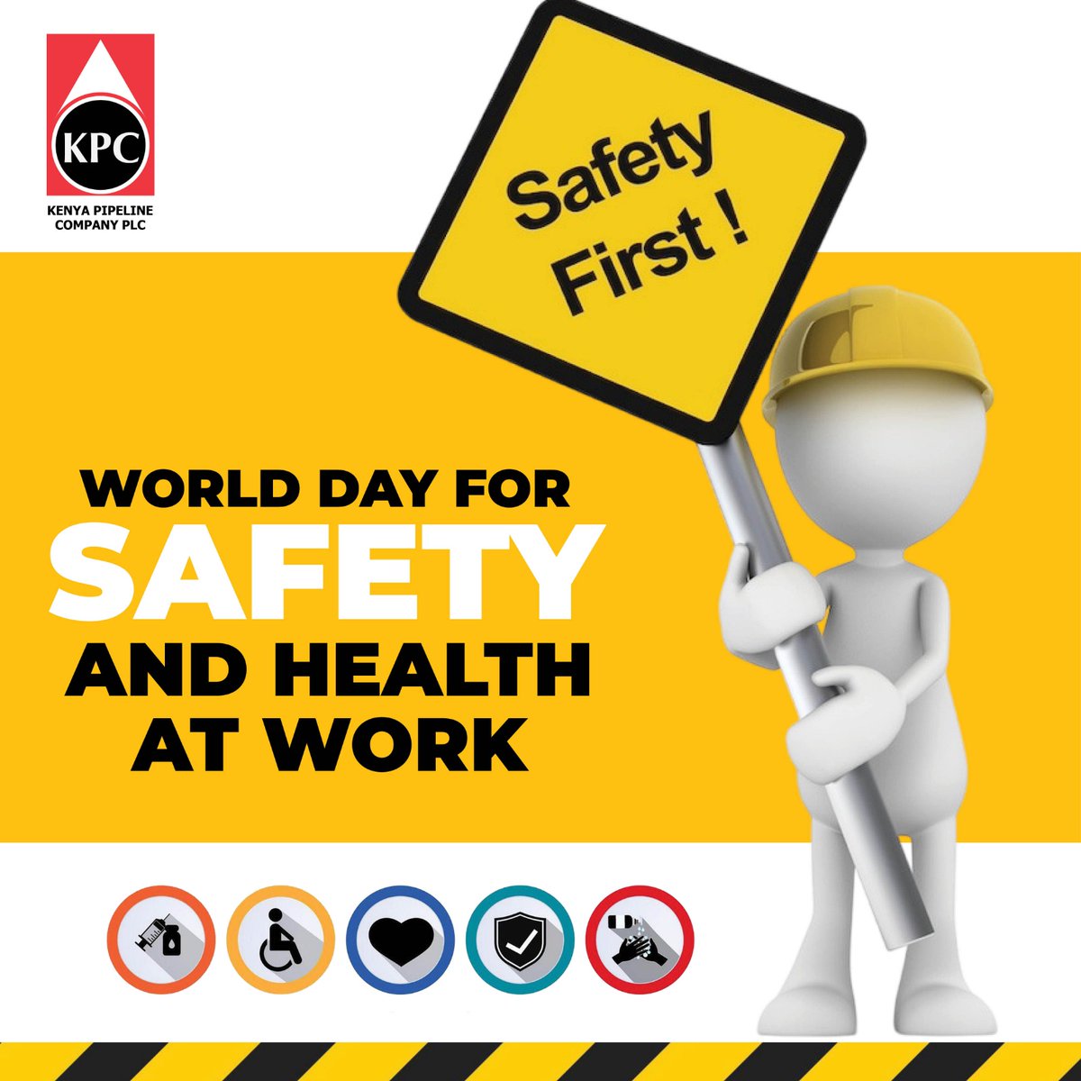 kenyapipeline's tweet image. Today is World Day for Safety and Health at Work.   At @kenyapipeline we recognise the importance of safe and healthy working environments across our organisation.

#SafetyFirst #OccupationalHealth #StayVigilant #WorkplaceWellness #HealthyWorkplace