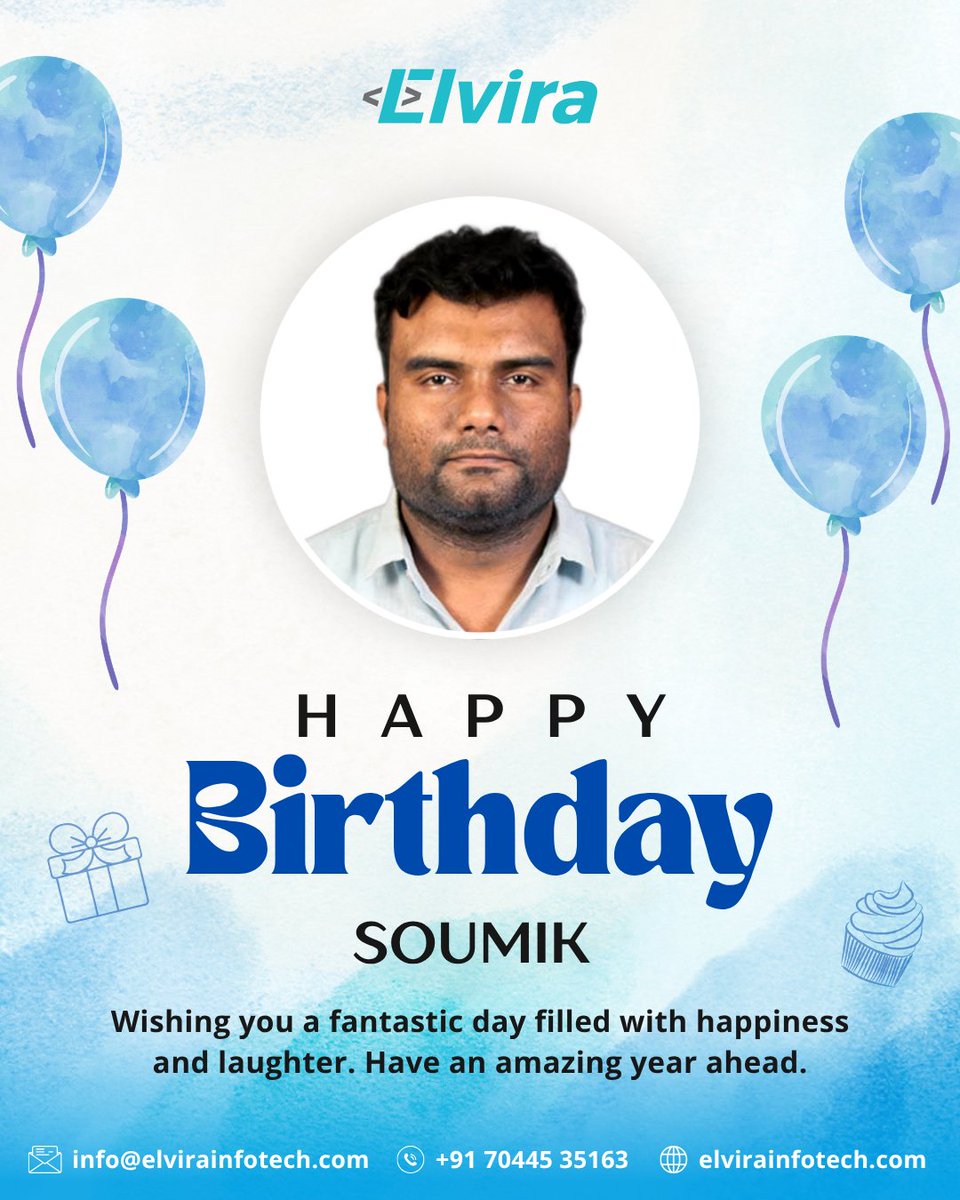 ElviraLtd's tweet image. Another year, another milestone worth celebrating.
Wishing you continued growth, success, and many fulfilling moments ahead.

#HappyBirthday #TeamCelebration #OfficeMoments #elvirainfotech