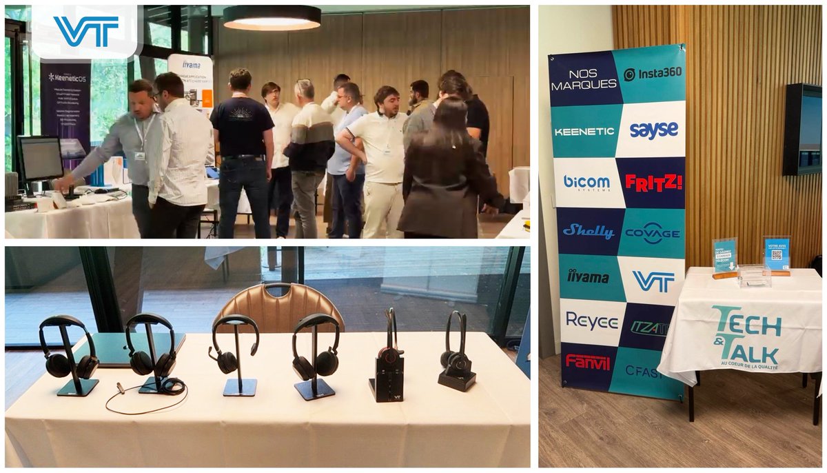 VBeT01's tweet photo. 🌟VT's French Partner Unveils New VT Audio Solutions at Its Tech &amp; Talk Event
Highlights included the VT NEXUS 65, VT SCAPE 65, and VT FLOW — delivering industry-leading AI noise cancellation, premium sound quality, and exceptional comfort.

#VTHeadsets #NoiseCancellation #Event https://t.co/656BsXJSFX