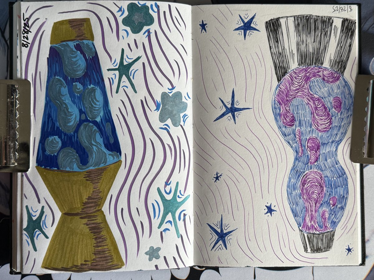 KasNelDesigns's tweet image. Day 21 of my sketchbook challenge
Theme: finishing up lava lamp spread
#sketchbook #art
