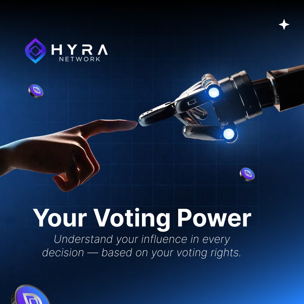 hyranetwork's tweet photo. Power isn’t given.
It’s earned and exercised.

At Hyra Network, you’re not just using AI.
You’re shaping it.

🗳 Your voting power means:
→ Influence protocol decisions
→ Shape the future of the network
→ Align incentives across the ecosystem

From user → to stakeholder
From participation → to ownership 🌐

This is AI infrastructure governed by its community

Not centralized.
Decided by you.

Ready to make your vote count?