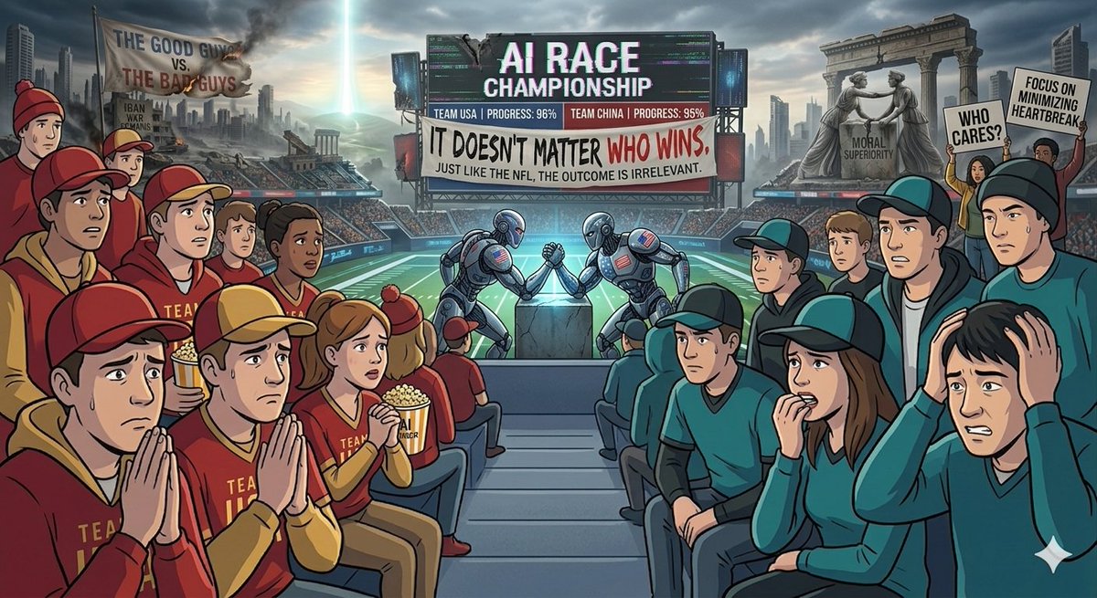 TheTwoJeffs's tweet image. Will China or USA Win The AI Arms Race? It doesn't matter, as shown by an example from the NFL 
@GeminiApp #AIArmsRace #ThinkAboutIt 
medium.com/p/will-china-o…