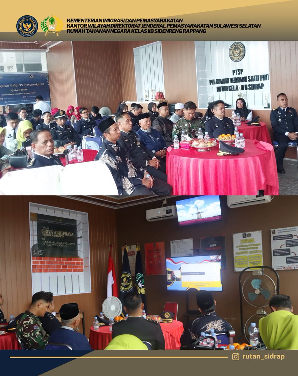 rutan_sidrap's tweet photo. Kegiatan ini dilaksanakan secara virtual dan diikuti oleh seluruh jajaran pemasyarakatan di Indonesia sebagai wujud rasa syukur atas dedikasi dan pengabdian dalam memberikan pembinaan serta pelayanan kepada masyarakat. https://t.co/rFOTsEi0k3