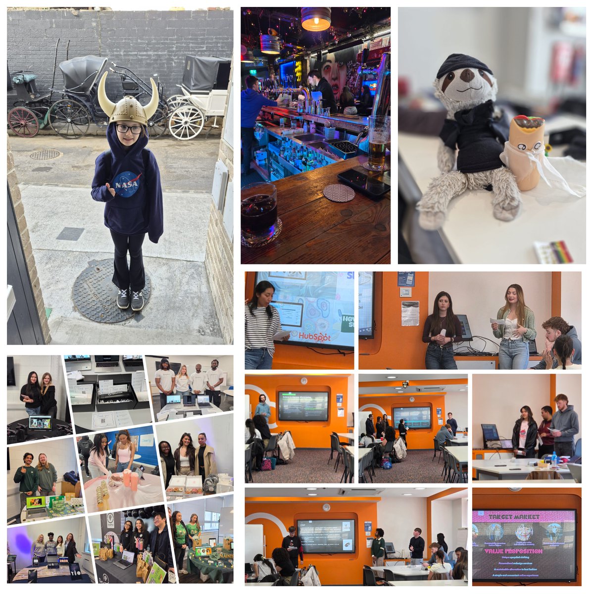AndysSmartLife's tweet photo. Top of Mind – 27th April 
Pictured: Anna in the spirit for a trip to the Dublinia Viking Museum, as well as sewing new outfits for her toys and teddys. NCI students showcase their amazing work, both in my digital technology class but also the capstone businesses they've created.. https://t.co/f9OOXVMuis