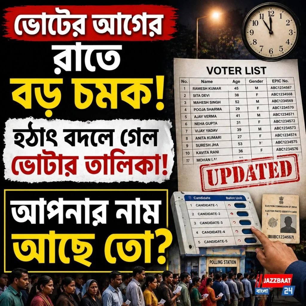 jazzbaatbangla's tweet image. ভোটের আগের রাতে বড় চমক! হঠাৎ বদলে গেল ভোটার তালিকা! আপনার নাম আছে তো?
jazzbaat24bangla.com/2026/04/28/bho…
#electiontime #election #westbengal #kolkata #jazzbaat24bangla