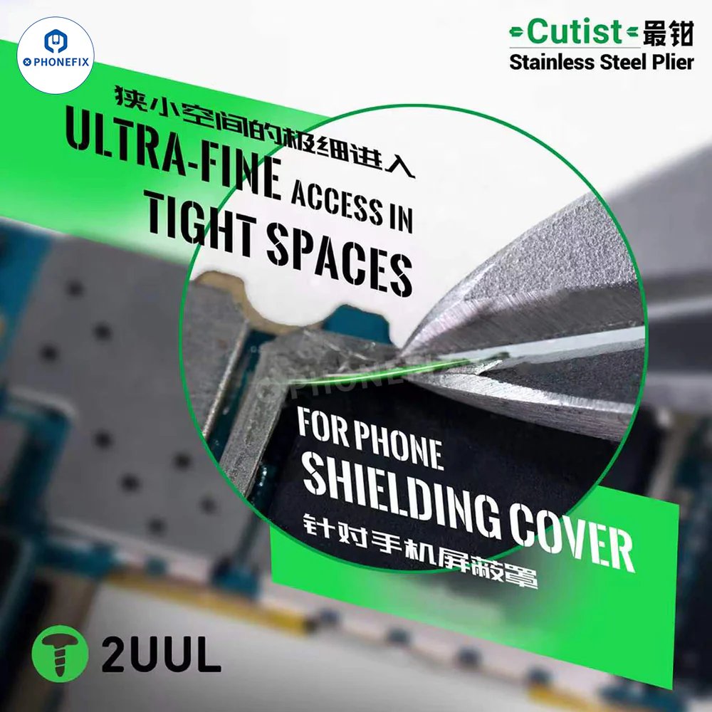 phonefix2454's tweet image. 2UUL CT01 Cutist Stainless Steel Pliers ✂️, sharp and rust-resistant. Ergonomic design for easy cutting, perfect for precise trimming in professional phone repair work.

#phonefix #diyfixtool #diyphone #Chinaphonefix #ASSPFIX #2UULCT01 #RepairPliers #CuttingTool