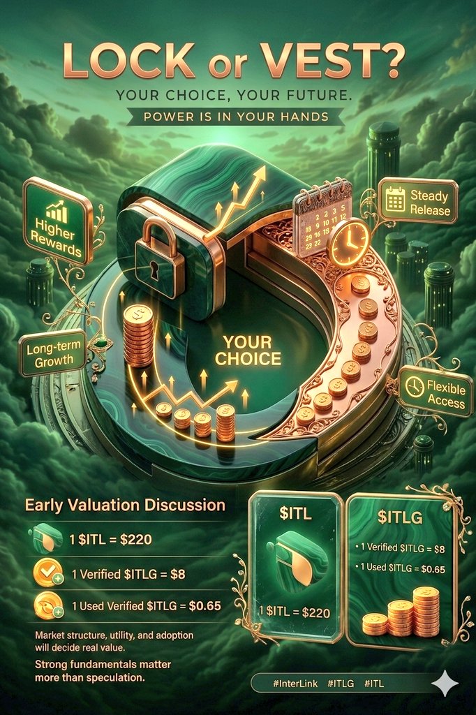 Sreenivasu89087's tweet photo. VEST? 🔐📊
Your choice defines your future.

Higher rewards 🚀 or flexible access ⏳
Long-term growth 🌱 or steady release 💸

💡 Strong fundamentals > speculation

#InterLink #ITLG  #ITL 
#Crypto #Web3 #InterLinkLab https://t.co/xyBokcxpwU