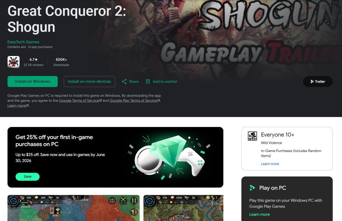 easytech_game's tweet photo. Great Conqueror 2: Shogun new 3.0.0 version for Android is now available on the Google Play Store!
https://t.co/W6mPexkkXB https://t.co/mkcqHU7Iim