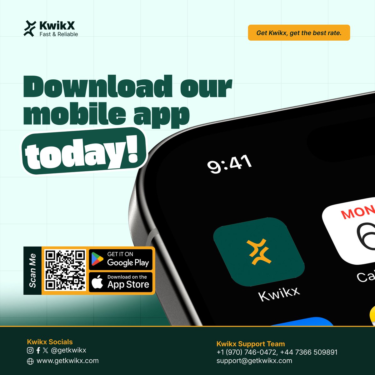 getkwikx's tweet image. Fast money moves only ⚡💸
Best rates. Zero stress.
KwikX it.
Have you downloaded KwikX yet?
#KwikX #MoneyTransfer #FastAndEasy #FintechApp #InstantCash #DigitalFinance