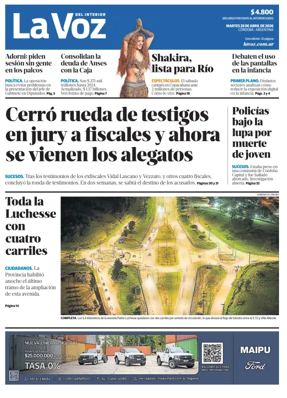 DianaMontanari's tweet image. 🇦🇷 #ARGENTINA [#Diarios]: Provincia de #Córdoba👇🏼
💠«LA VOZ» @LAVOZcomar
lavoz.com.ar lavoz.com.ar/edicion-impresa
💠«HOY DÍA CÓRDOBA» @hoydiacordoba
hoydia.com.ar/tapa-del-dia/t…