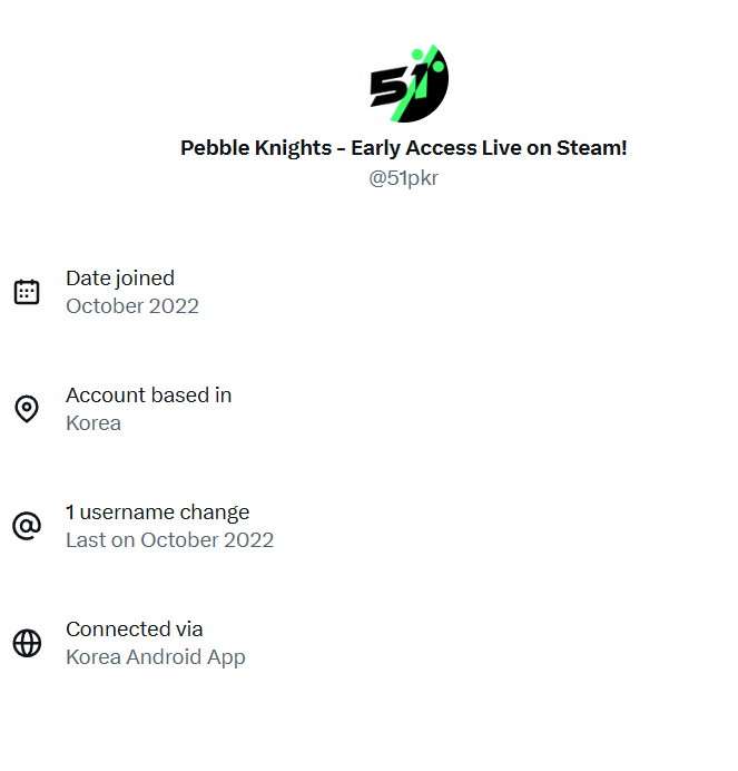 Tonin_eth's tweet photo. ⚠️ Heads up.

@PebbleMayhem is impersonating @51pkr  a real game with Early Access live on Steam.

The evidence is right there:

> Account created: April 2024
> Username changed: April 2026 (same month they got verified)
> No location. No history. Connected via Web.

Meanwhile @51pkr:
> Created: October 2022
> Based in Korea
> Actual game. Actual team.

They rebranded right before pushing whitelist registrations and Web3 / NFT content under a stolen identity.

The real Pebble Knights has zero connection to crypto.

Don't connect your wallet. Don't register. Report the account.

New proof: They´re going to block me