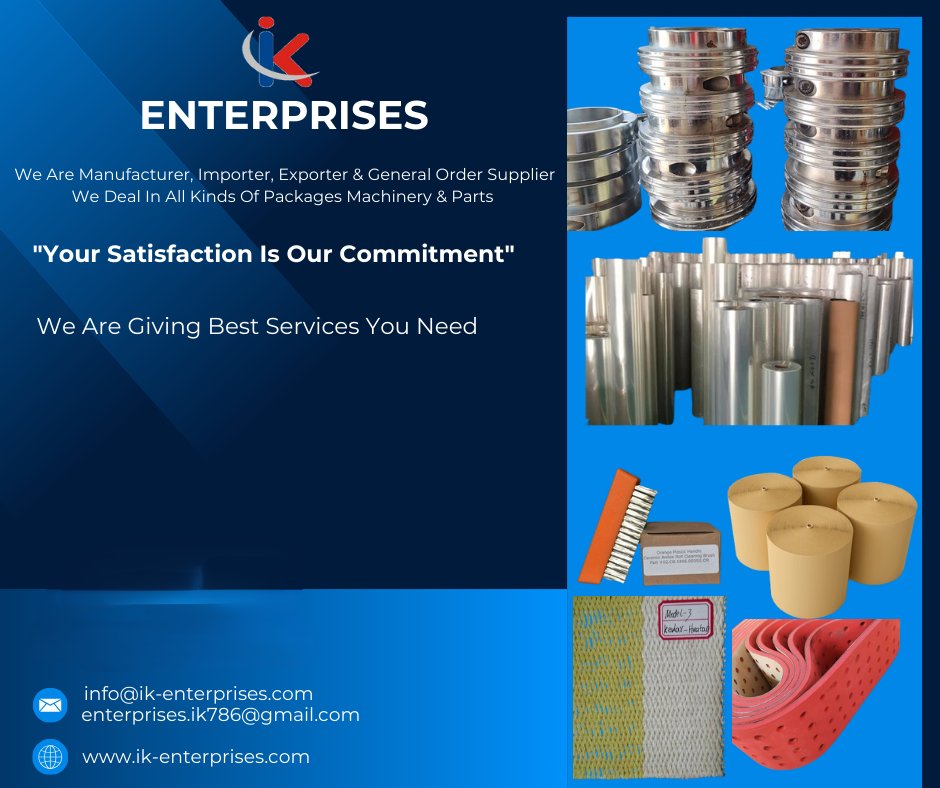 Angela1473638's tweet image. At IK Enterprises, we don’t just supply parts; we provide the precision and durability your machinery needs to operate at peak performance.
Call \ Whatsapp: 03216663559 | 03210786066
#IKEnterprises #PackagingIndustry #IndustrialMachinery #SpareParts #Manufacturing