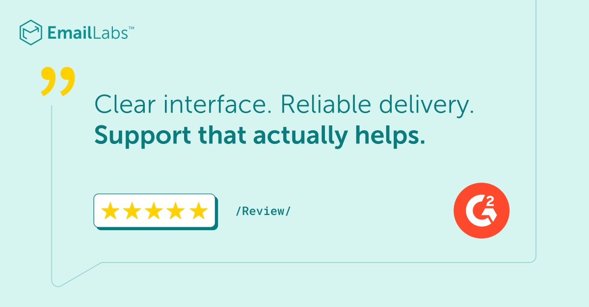 Email_Labs's tweet photo. Clean UX + responsive support = fewer blockers in email operations.

When the sending layer just works, you can focus on the product, not the infrastructure. That’s where EmailLabs fits in. Full G2 review ↓

https://t.co/hqE1yLJNSJ https://t.co/DWY0OOVsfG