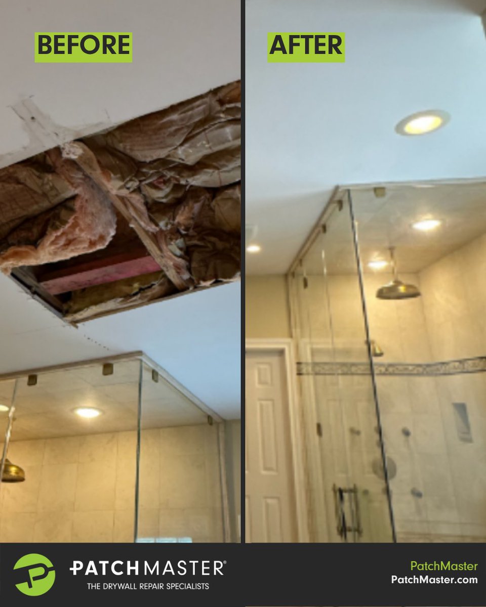 PatchMasterCorp's tweet photo. Water damage can quickly turn into a larger issue if not handled properly. Our team removed the compromised drywall, addressed the affected area, and completed a full repair and finish. The final result was smooth, seamless, and ready for use. https://t.co/6d0o24ne7h