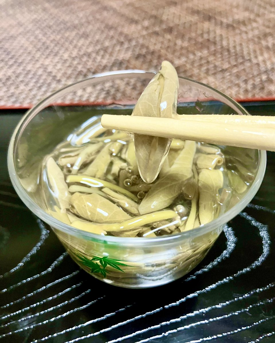 蓴菜を食べる 何十回も噛み潰し 溶けたなら飲もう #じゅんさい #秋田県