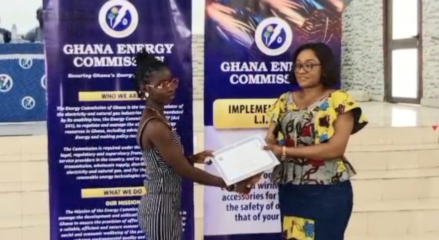 CommissionGhana's tweet photo. Energy Commission Certifies 151 Electrical Wiring Professionals in Takoradi

The Energy Commission has certified 151 electrical wiring professionals from the Central and Western Regions at its 24th Electrical Wiring Certificate Awards Ceremony held in Takoradi.

The event, themed "Training Today's Youth, Certifying Tomorrow's Electrical Experts," underscored the Commission's continued commitment to professionalising electrical wiring across Ghana.

The Commission's Manager for Electricity and Natural Gas, Mr. Adolf Nii Ashong, disclosed that more than 18,000 electricians have been certified nationwide since the programme began in 2013. He emphasised that female participation in the energy sector is not merely desirable but critical to national development.
Mr. Ashong also announced a series of digital reforms being rolled out by the Commission, including an online registration system and the Installation Completion Certificate Mobile Application (ICCAPP), both designed to enhance efficiency and simplify documentation for practitioners in the field.

The ceremony's most compelling moment belonged to Miss Lawrencia Eshun, the only female graduate among the 151, who was honoured as the Overall Best Female Candidate in the Western Region. Her path to the award was marked by resilience, having been disqualified at age 16, she made a determined comeback to sit the November/December 2025 examinations and excelled. Miss Eshun used her recognition to encourage more women to venture into electrical work, acknowledging the challenges of breaking into a male-dominated profession.

The Commission also promoted its dedicated women's apprenticeship programme, inviting the public, institutions, and industry players to support greater female representation in Ghana's energy workforce, noting that inclusivity is key to sustainable growth and innovation in the sector.