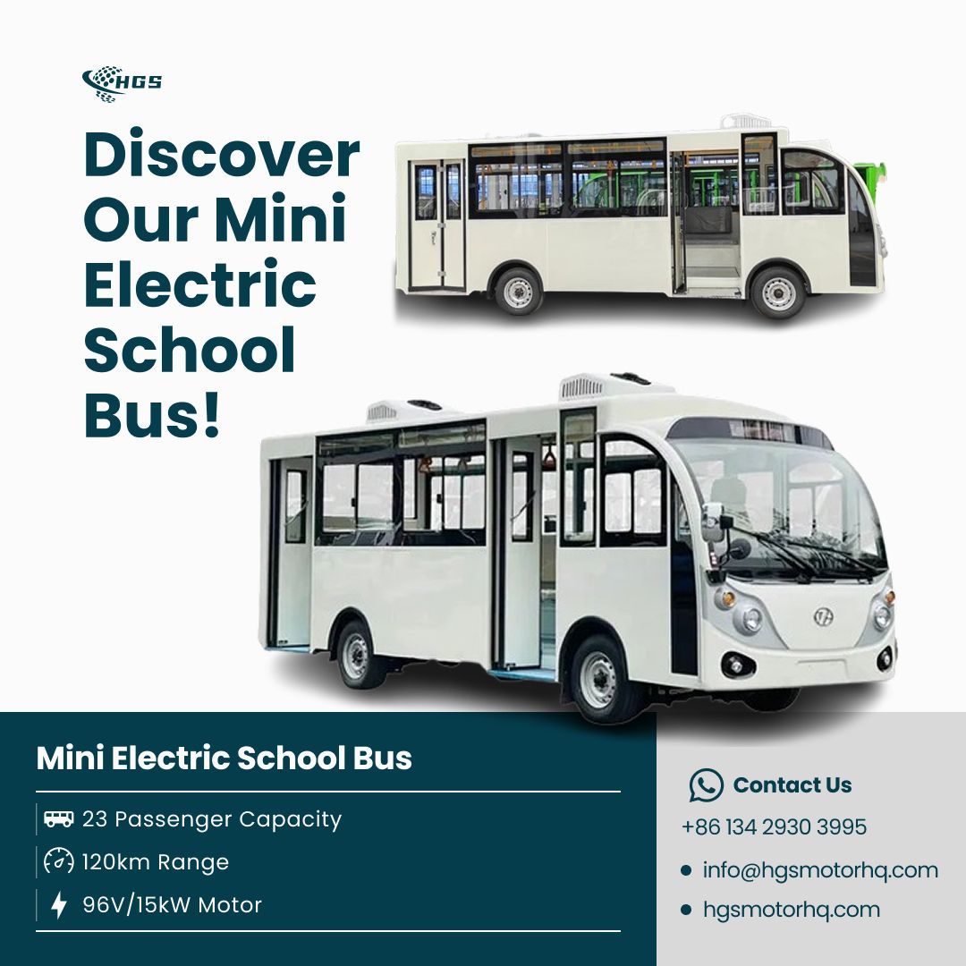 hgsmotorhq's tweet image. What schools or educational institutions could benefit from this electric bus?
#MiniElectricBus #SchoolBus #23Passenger #96V15kW #100kmRange #EcoFriendly #CleanEnergy #SustainableTransport #ElectricVehicle #EVLife #Dubai #Riyadh #Cairo
