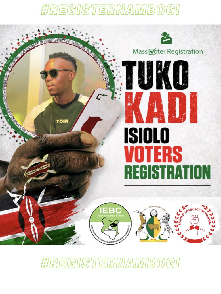 Isioloadvocacy's tweet photo. ECVR closes today.

Thank you to all youth, leaders, and partners across Isiolo &amp; Kenya. Your action strengthened democracy and amplified youth voices.@IEBCKenya 

Let’s stay engaged.

👉 #NikoKadi #YourVoteYourPower #IsioloYouth #DemocracyKE #KenyaDecides https://t.co/OnvMqJSDXl
