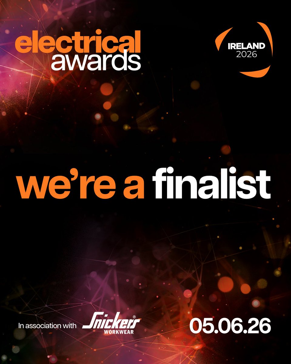 KnightsbridgeML's tweet image. Big News! We’re proud to be shortlisted as finalists in 3 categories at the Ireland’s Electrical Awards 2026 🎉

A great reflection of the innovation across our product range. Looking forward to the awards night!

#electricalawards2026 #lighting #electrical #ireland