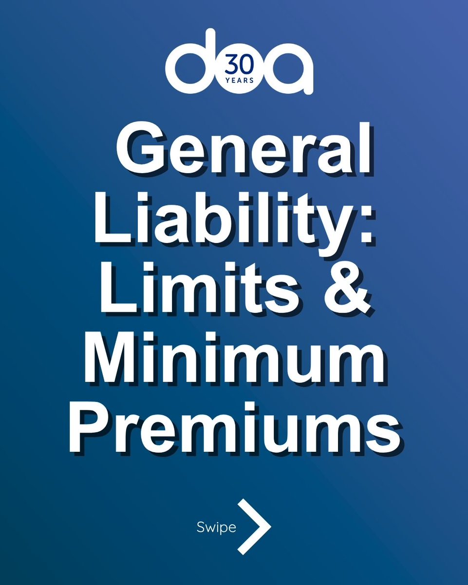 doa_insurance's tweet image. General Liability: The Numbers You Actually Need

Swipe to see a snapshot of our General Liability Limits &amp;amp; Minimum Premiums! ➡️

Our passion is your success!

#InsuranceBrokers #LiabilityInsurance #GeneralLiability